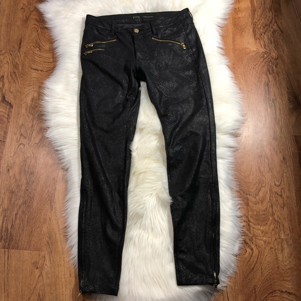 Zara snakeskin black jeans